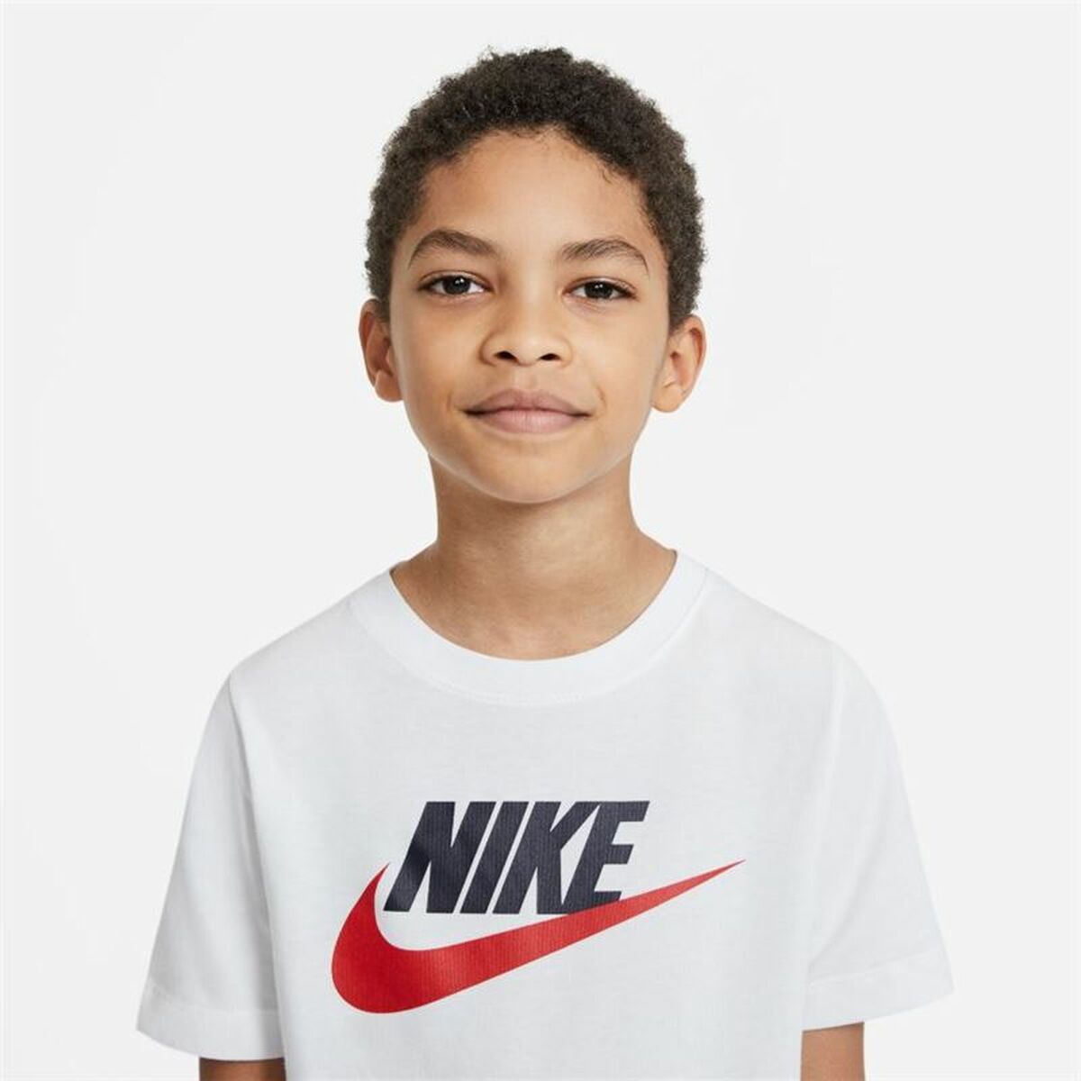 Παιδική Μπλούζα με Κοντό Μανίκι Nike Sportswear Λευκό