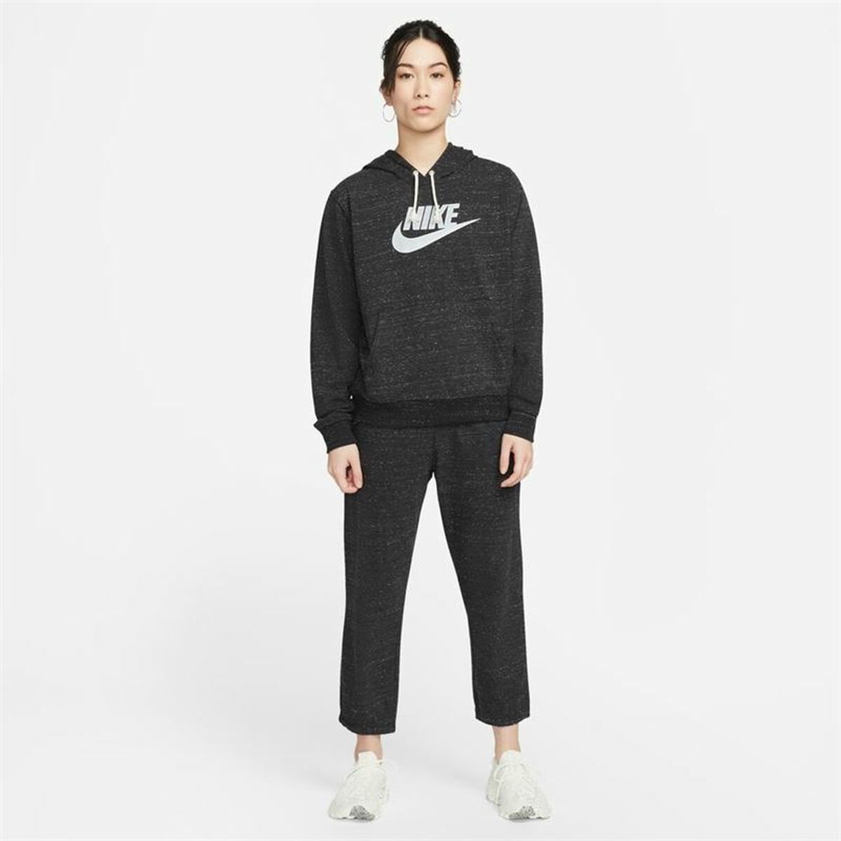 Γυναικείο Φούτερ με Κουκούλα Nike Sportswear Gym Vintage Μαύρο