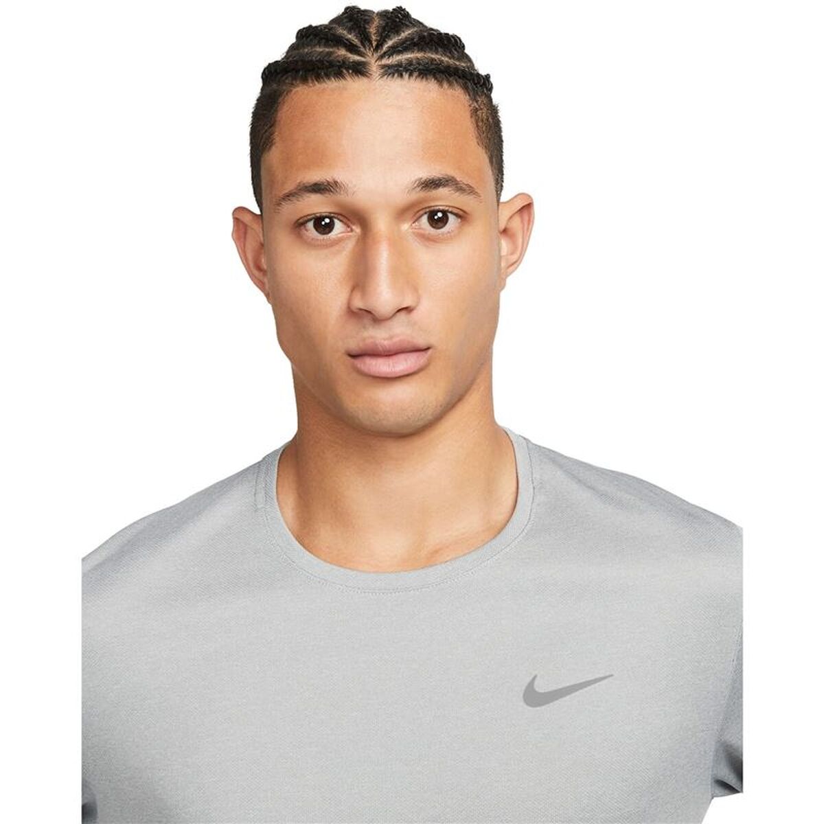 Ανδρική Μπλούζα με Μακρύ Μανίκι Nike Dri-Fit Uv Miler Long-Sl Γκρι