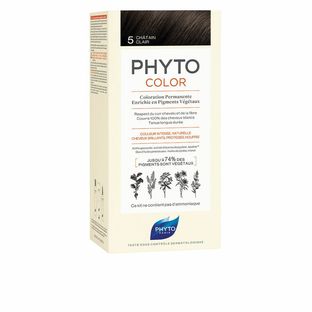 Μόνιμος Χρωματισμός Phyto Paris Phytocolor 5-castaño claro Nº 5-Castano Claro