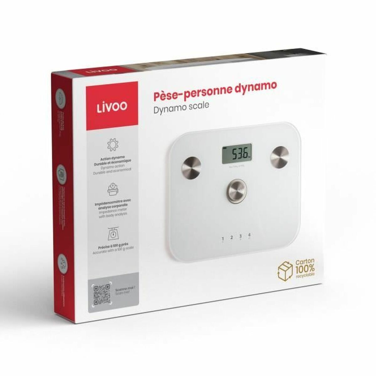 Ψηφιακή Ζυγαριά Μπάνιου Livoo DOM465W Λευκό 150 kg