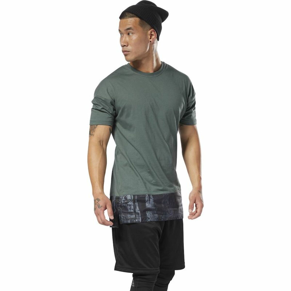 Ανδρική Μπλούζα με Κοντό Μανίκι Reebok Essentials Πράσινο