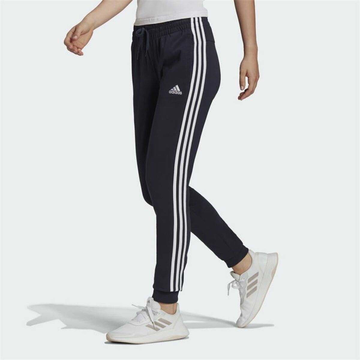 Αθλητικά Παντελόνια για Ενήλικες Adidas Essentials 3 Stripes Γυναίκα Μπλε