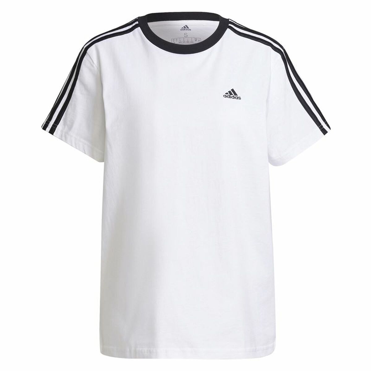Ανδρική Μπλούζα με Κοντό Μανίκι Adidas Λευκό