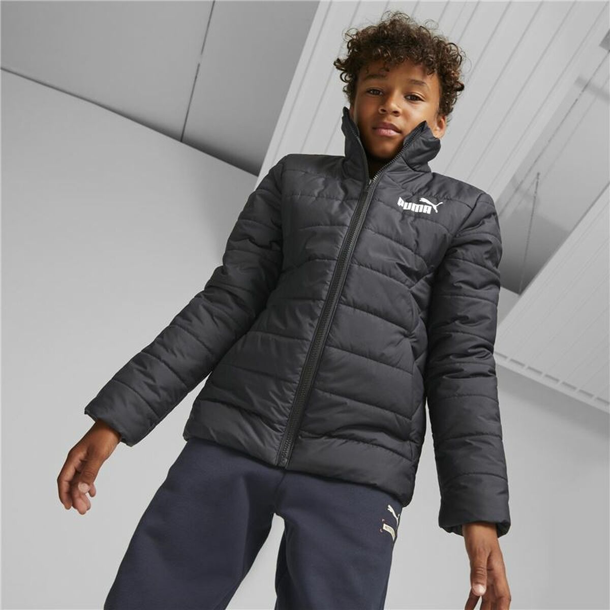 Παιδικό Αθλητικό Μπουφάν Puma Essentials Padded Μαύρο