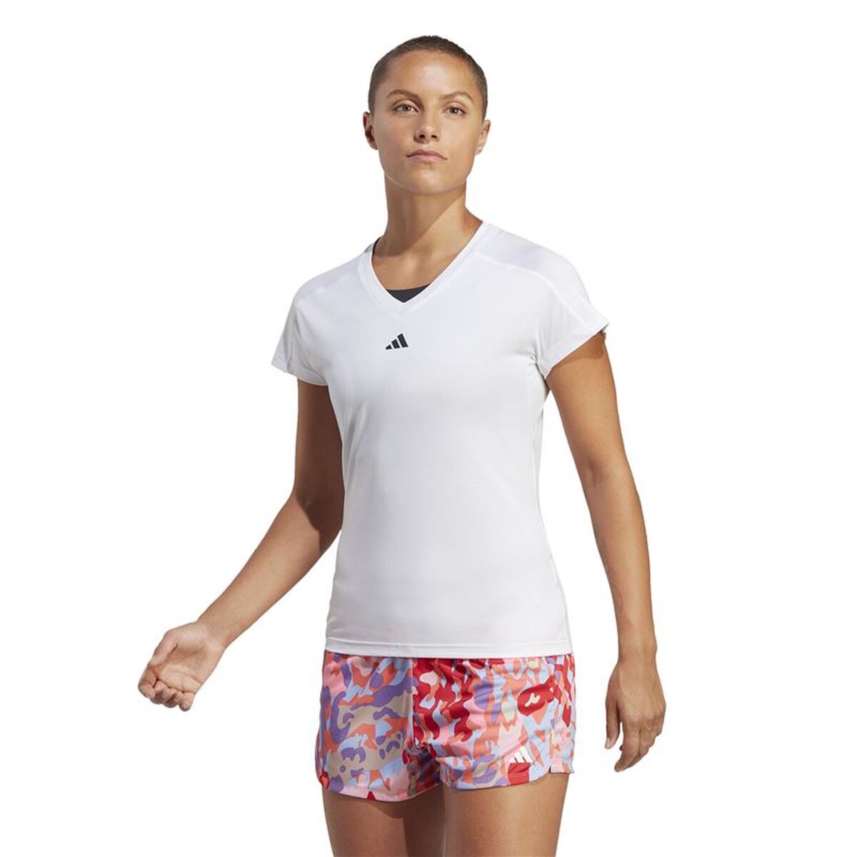 Γυναικεία Μπλούζα με Κοντό Μανίκι Adidas Essentials Minimal Λευκό Fitness
