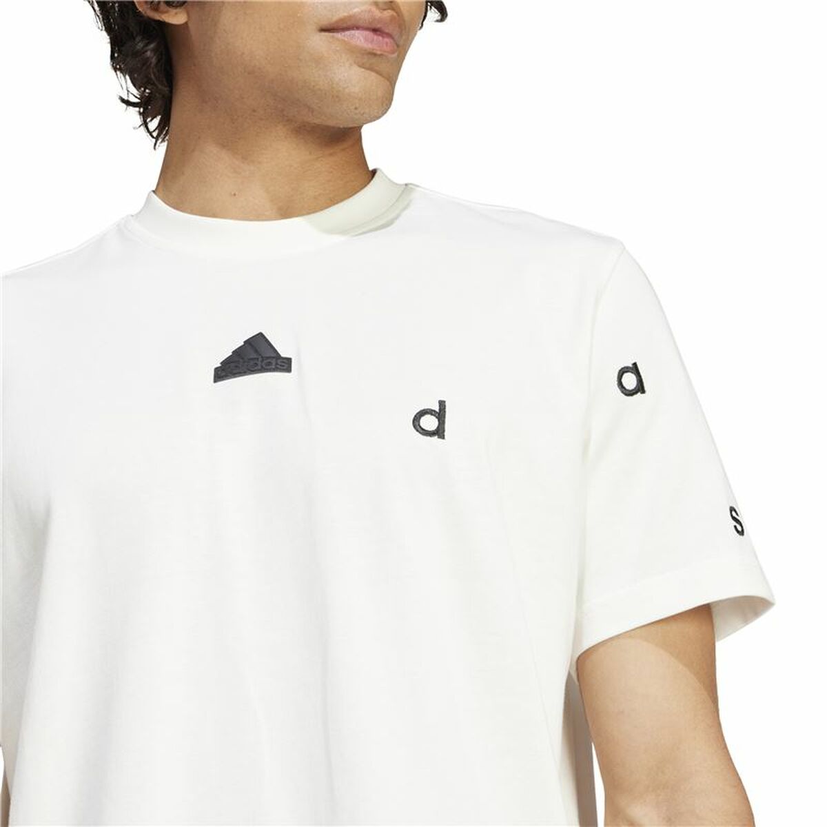 Ανδρική Μπλούζα με Κοντό Μανίκι Adidas Bl Sj Q1 Λευκό
