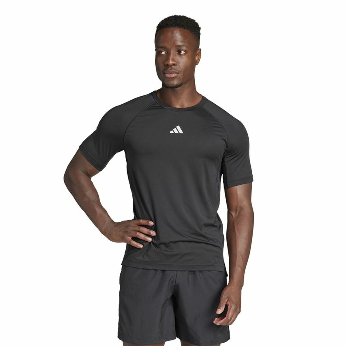 Ανδρική Μπλούζα με Κοντό Μανίκι Adidas Essentials Gym+ Μαύρο