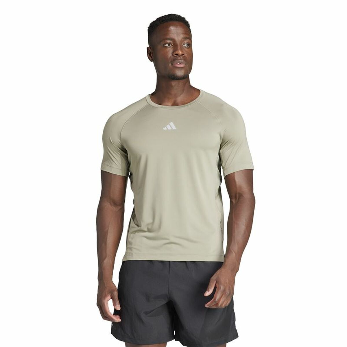 Ανδρική Μπλούζα με Κοντό Μανίκι Adidas Essentials Gym+ Μπεζ