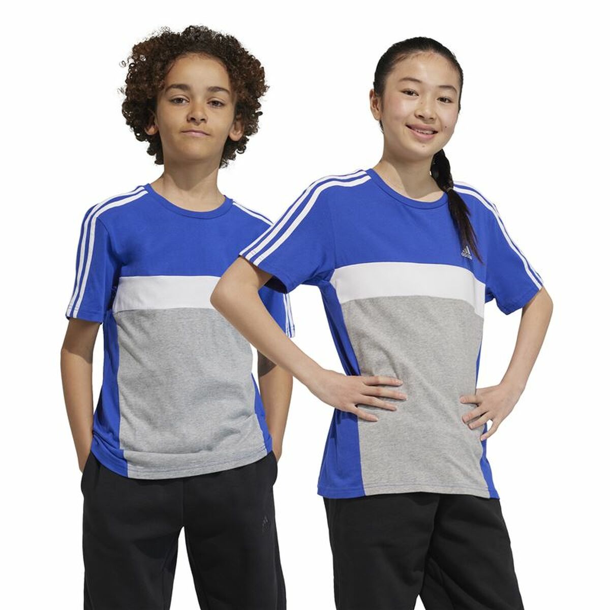 Παιδικό Μπλούζα με Κοντό Μανίκι Adidas 3S Tib Μπλε