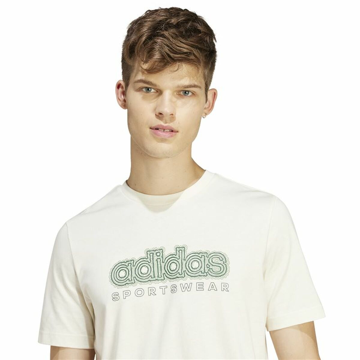 Ανδρική Μπλούζα με Κοντό Μανίκι Adidas Growth Spw Λευκό