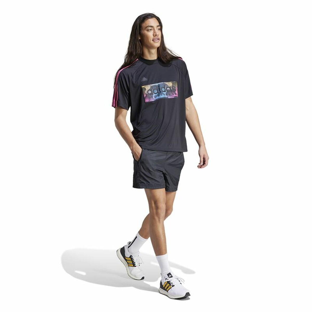 Ανδρική Μπλούζα με Κοντό Μανίκι Adidas Tiro Aop Μαύρο