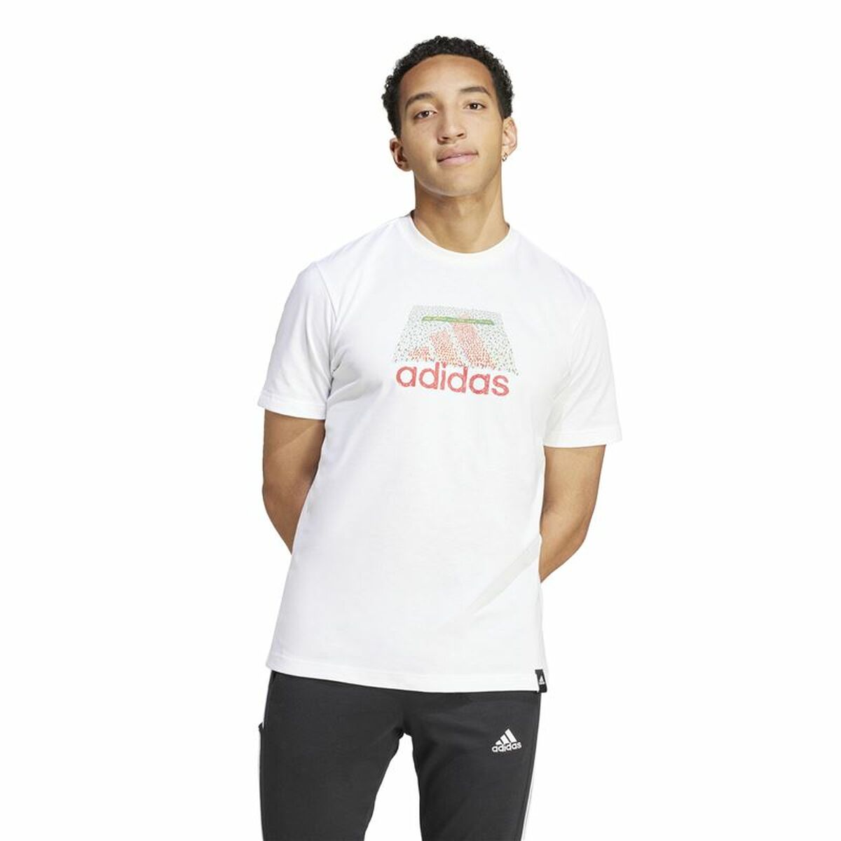 Ανδρική Μπλούζα με Κοντό Μανίκι Adidas Codes Bos Graphic Λευκό