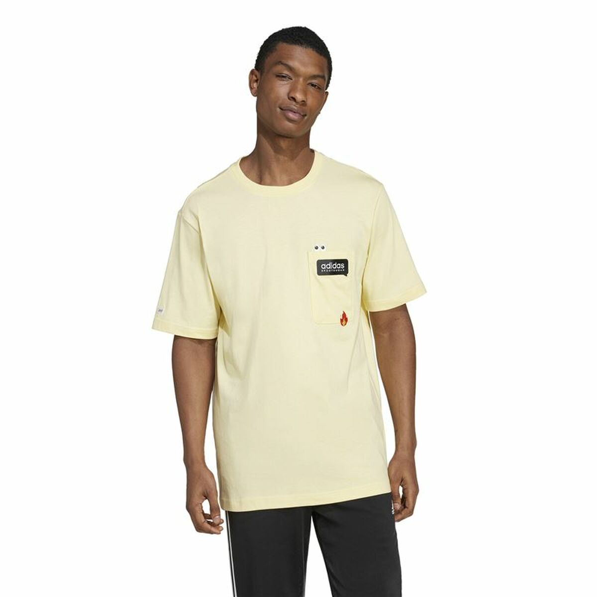 Ανδρική Μπλούζα με Κοντό Μανίκι Adidas Remoji Pocket Graphic Κίτρινο Χρυσό