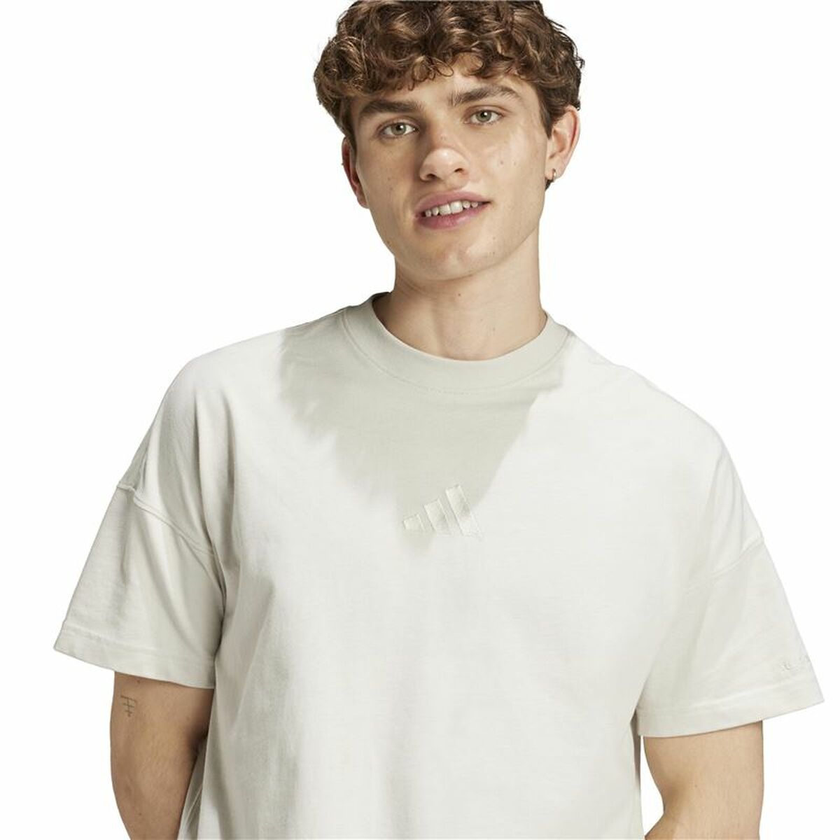 Ανδρική Μπλούζα με Κοντό Μανίκι Adidas All Szn Λευκό Μπεζ