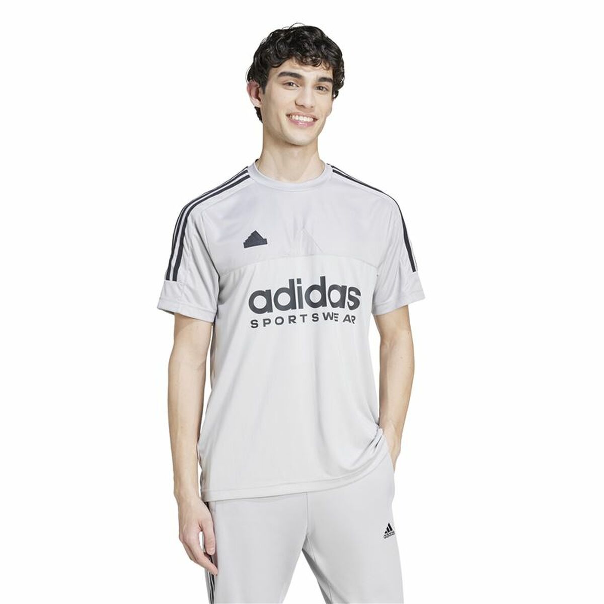 Ανδρική Μπλούζα με Κοντό Μανίκι Adidas Tiro Γκρι