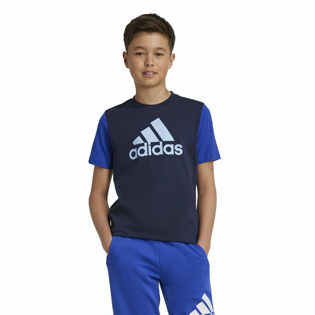 Παιδική Μπλούζα με Κοντό Μανίκι Adidas Essentials Μπλε