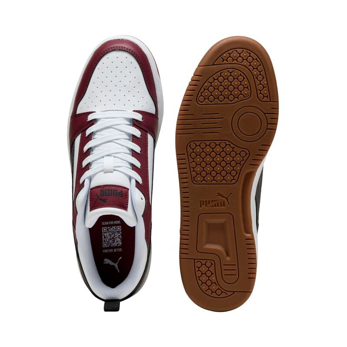 Ανδρικά Casual Παπούτσια Puma Rebound V6 Low Λευκό Βουργουνδίας