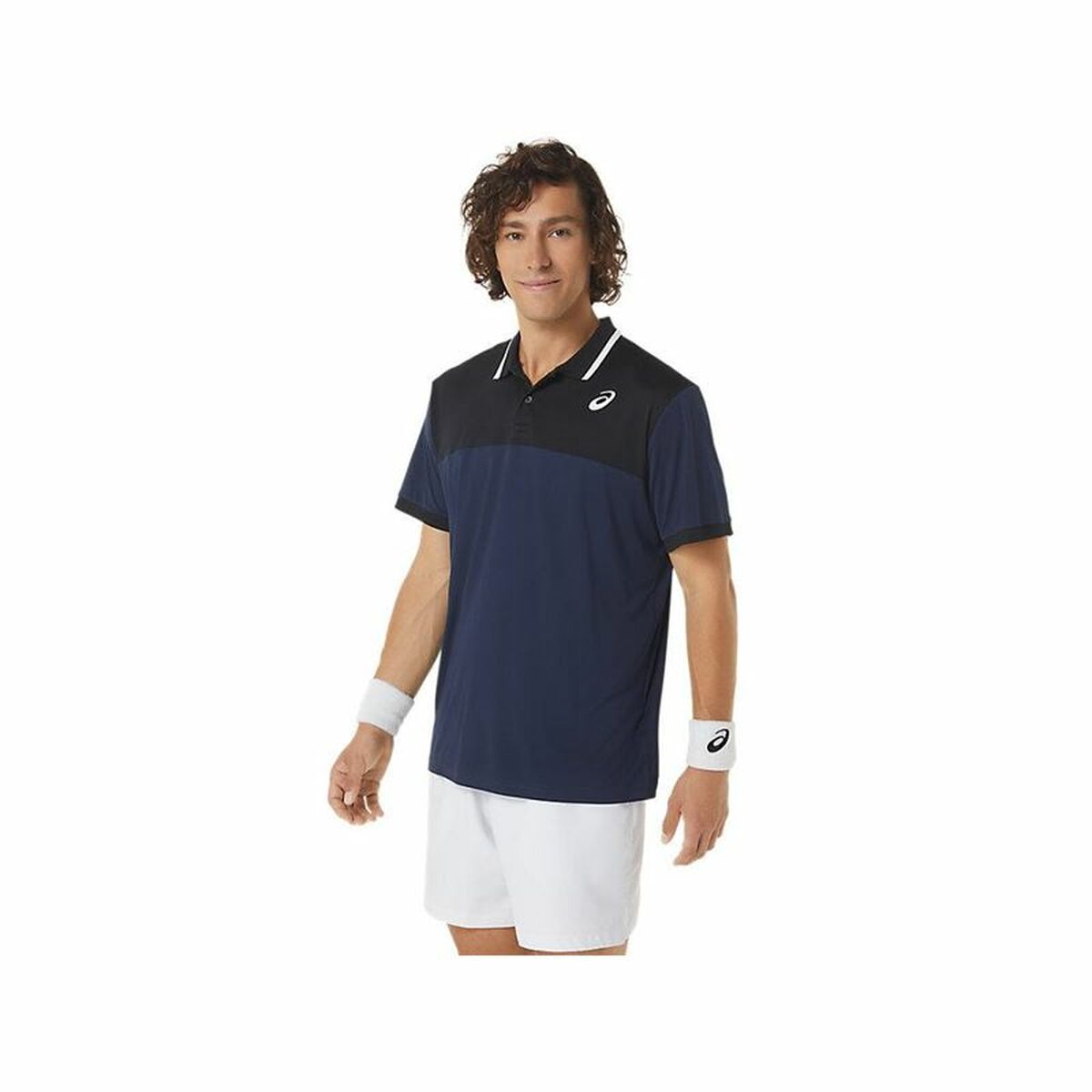 Ανδρική Μπλούζα Polo με Κοντό Μανίκι Asics Court Ναυτικό Μπλε