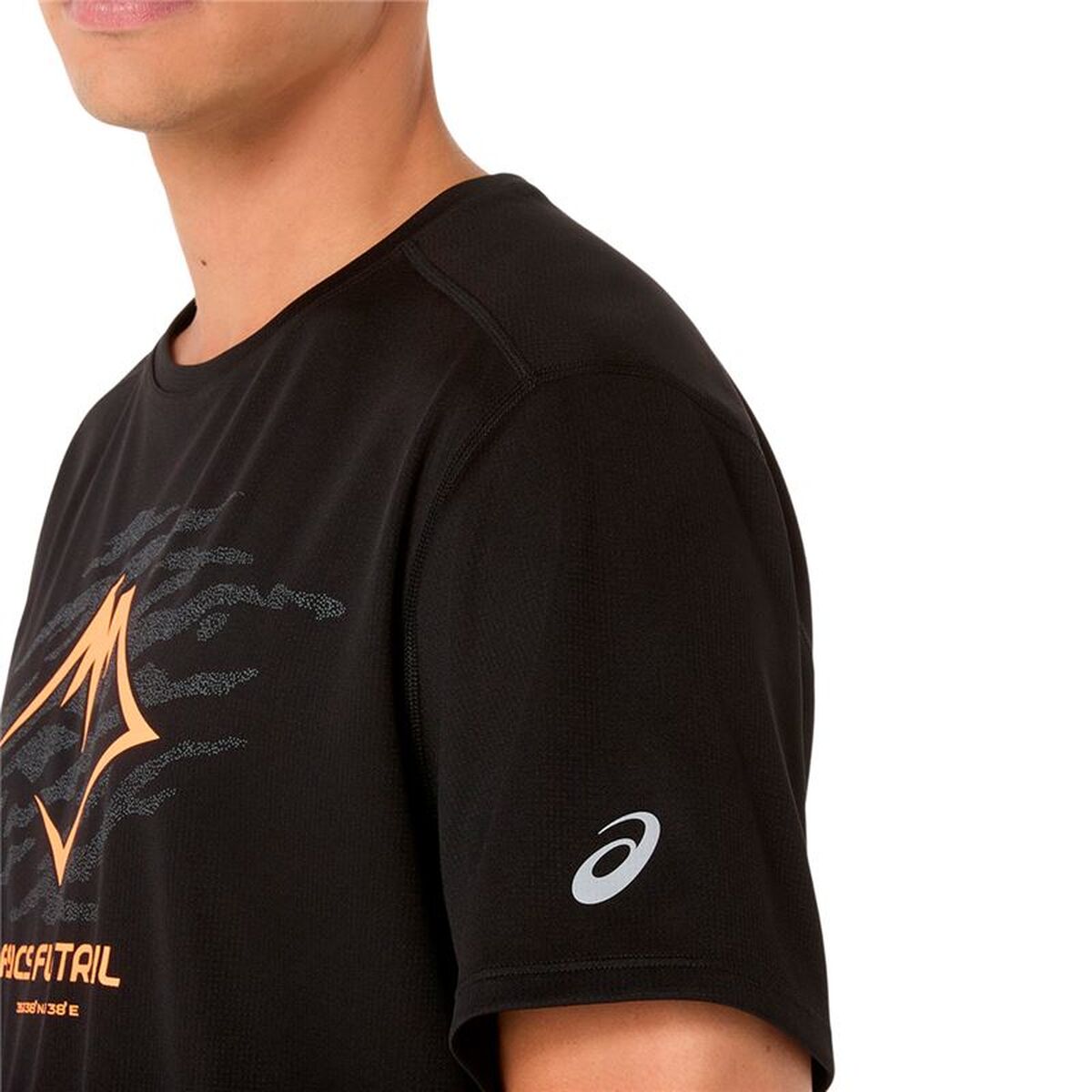Ανδρική Μπλούζα με Κοντό Μανίκι Asics Fujitrail Logo Μαύρο