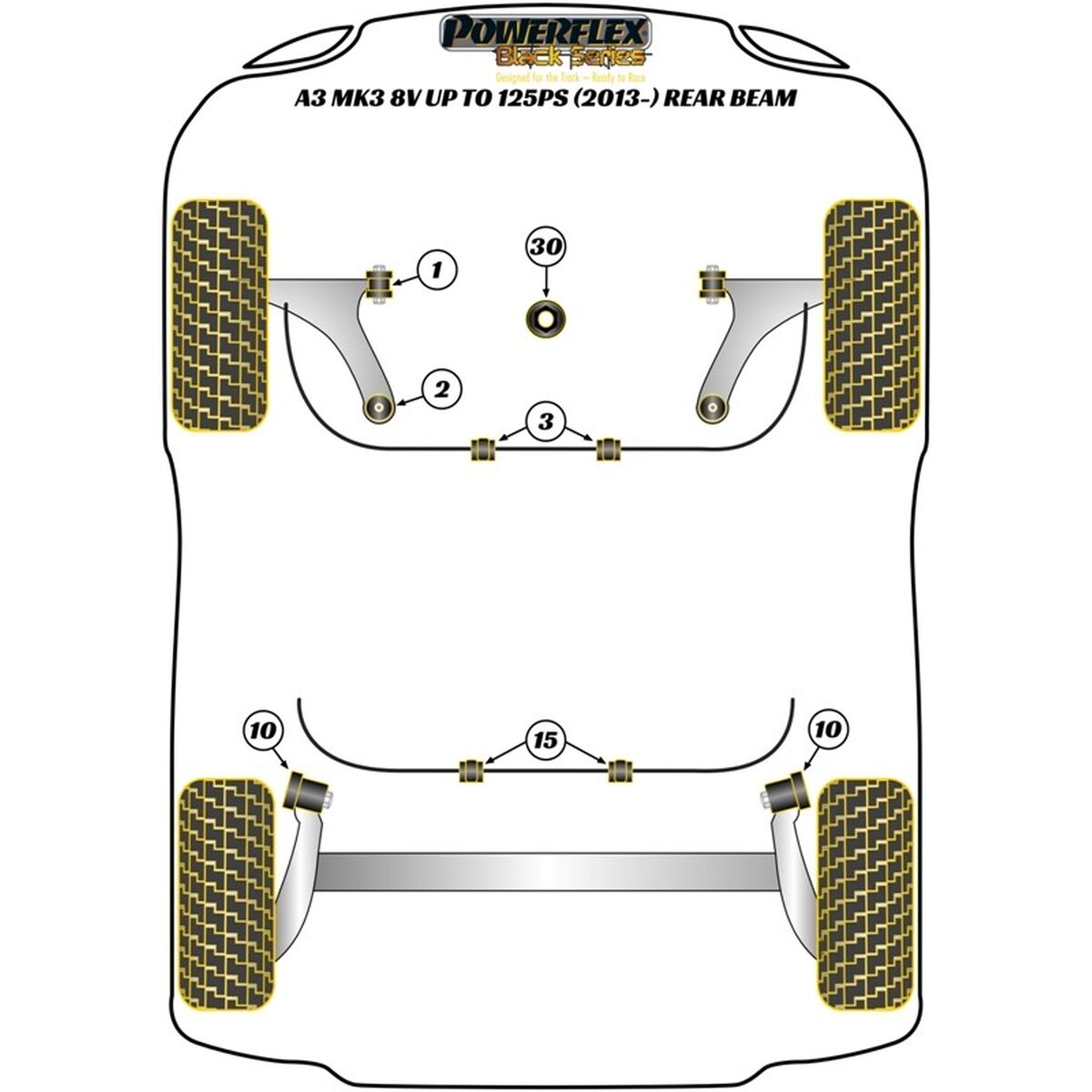 Silentblock Powerflex PFF85-803-25 Delantera 2 Τεμάχια