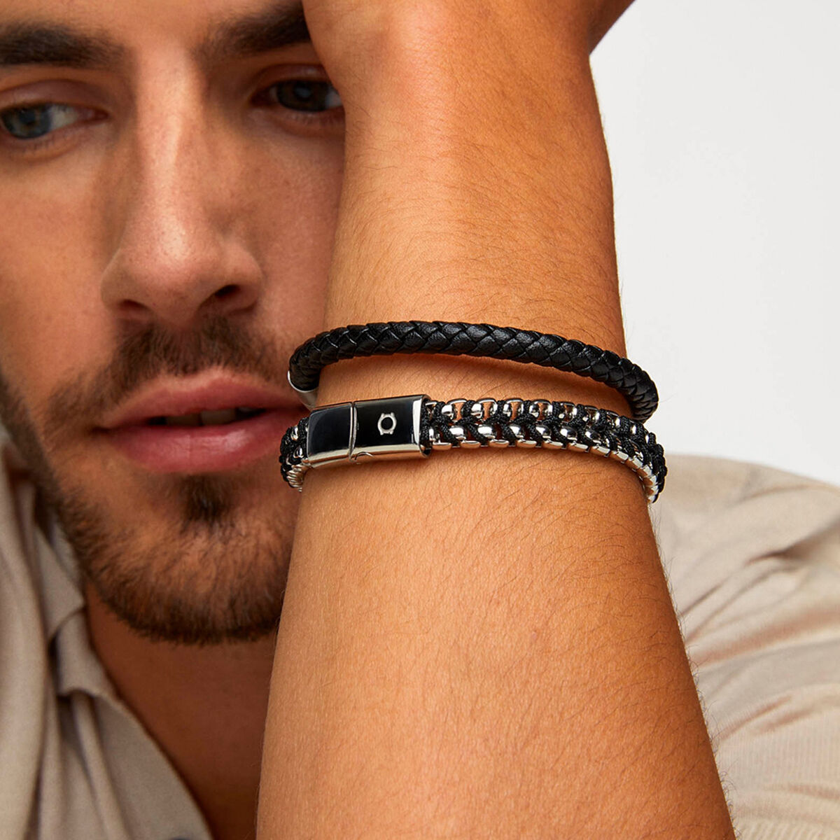 Ανδρικά Βραχιόλια One Jewels OAMB3208LP-M Μαύρο
