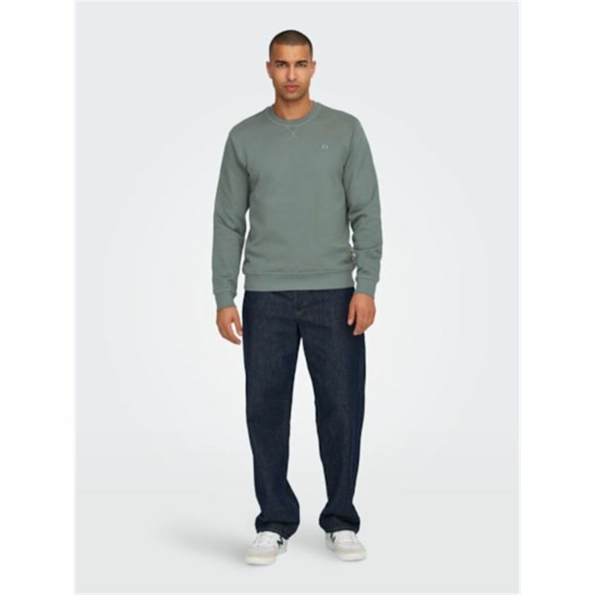 Ανδρικό Φούτερ χωρίς Κουκούλα Only & Sons Onsdan Unshed Reg Crew Neck Σκούρο πράσινο