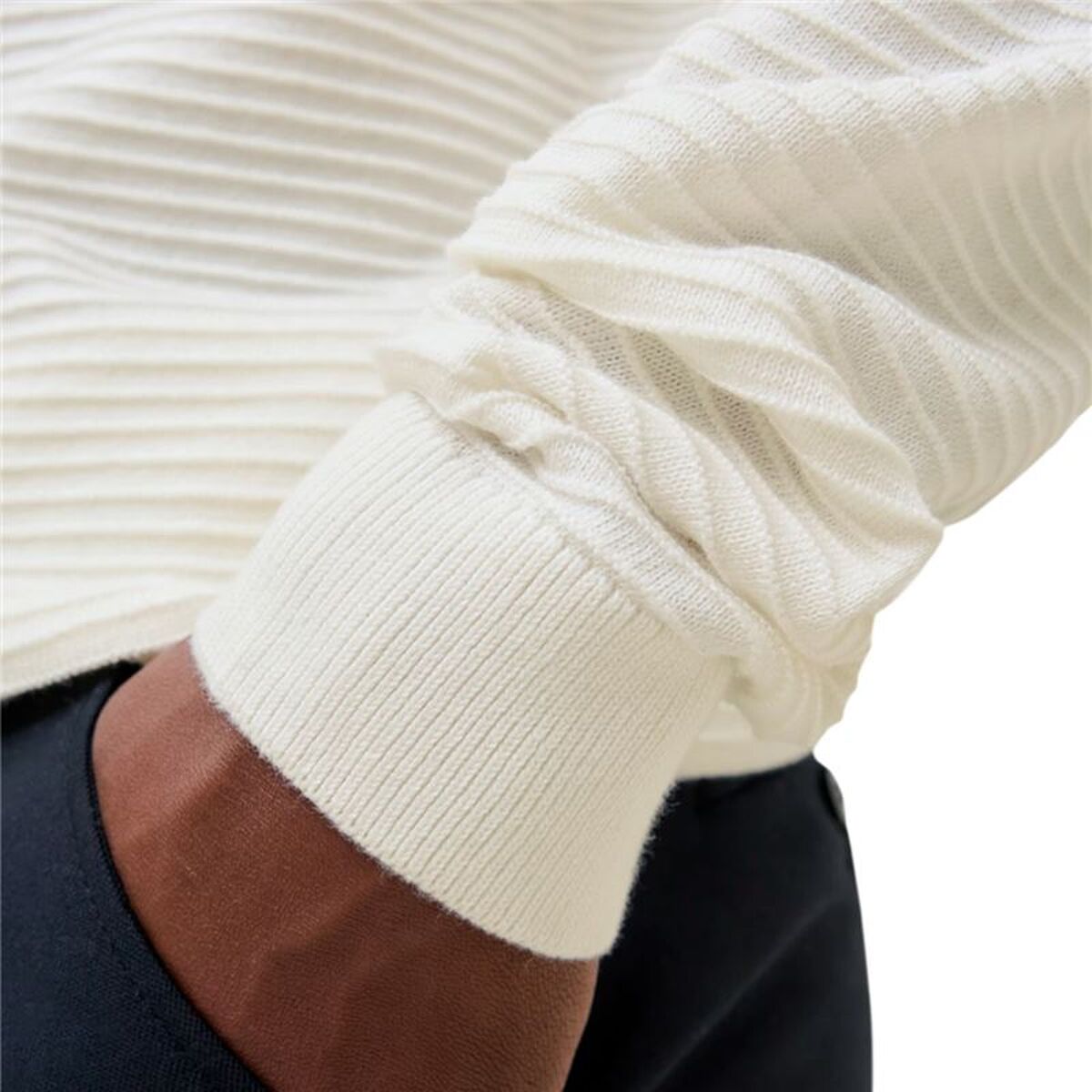 Ανδρικό Φούτερ χωρίς Κουκούλα Jack & Jones Jjotto Knit Crew Neck Λευκό