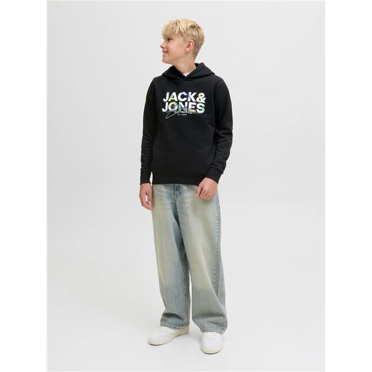 Παιδικό Φούτερ με Κουκούλα Jack & Jones Jjgeplas Μαύρο