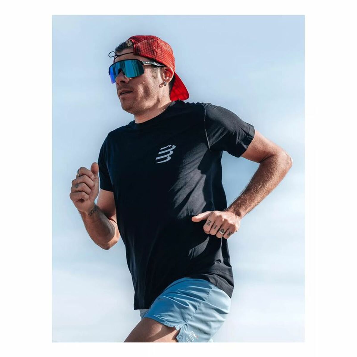 Ανδρική Μπλούζα με Κοντό Μανίκι Compressport Performance Μαύρο