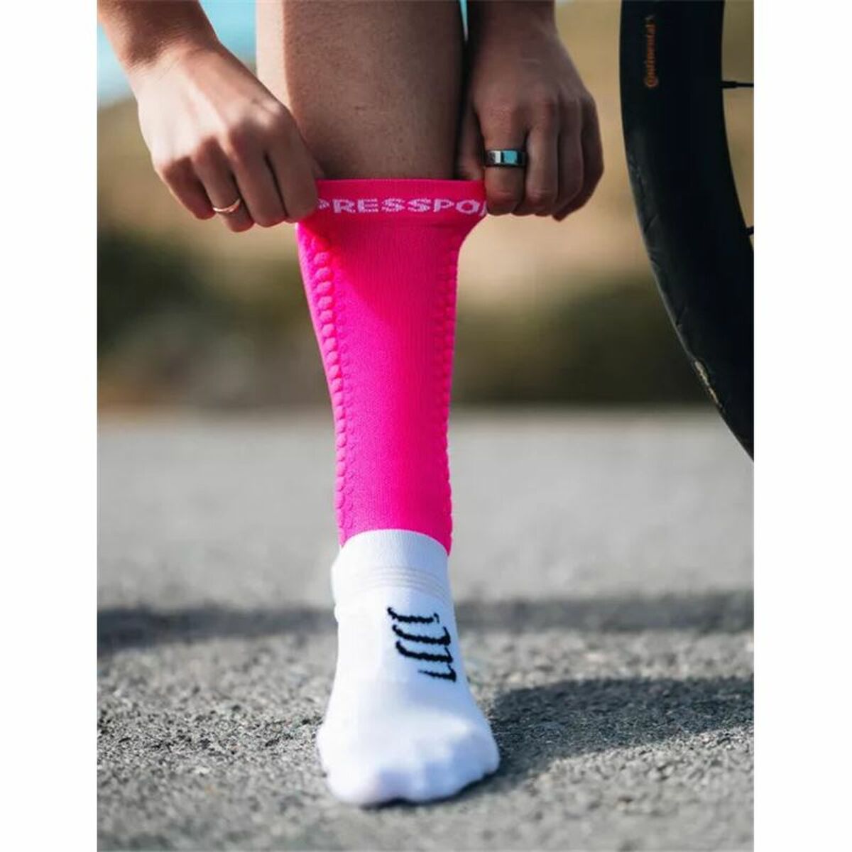 Αθλητικές Κάλτσες Compressport Pro Racing Σκούρο τριαντάφυλλο