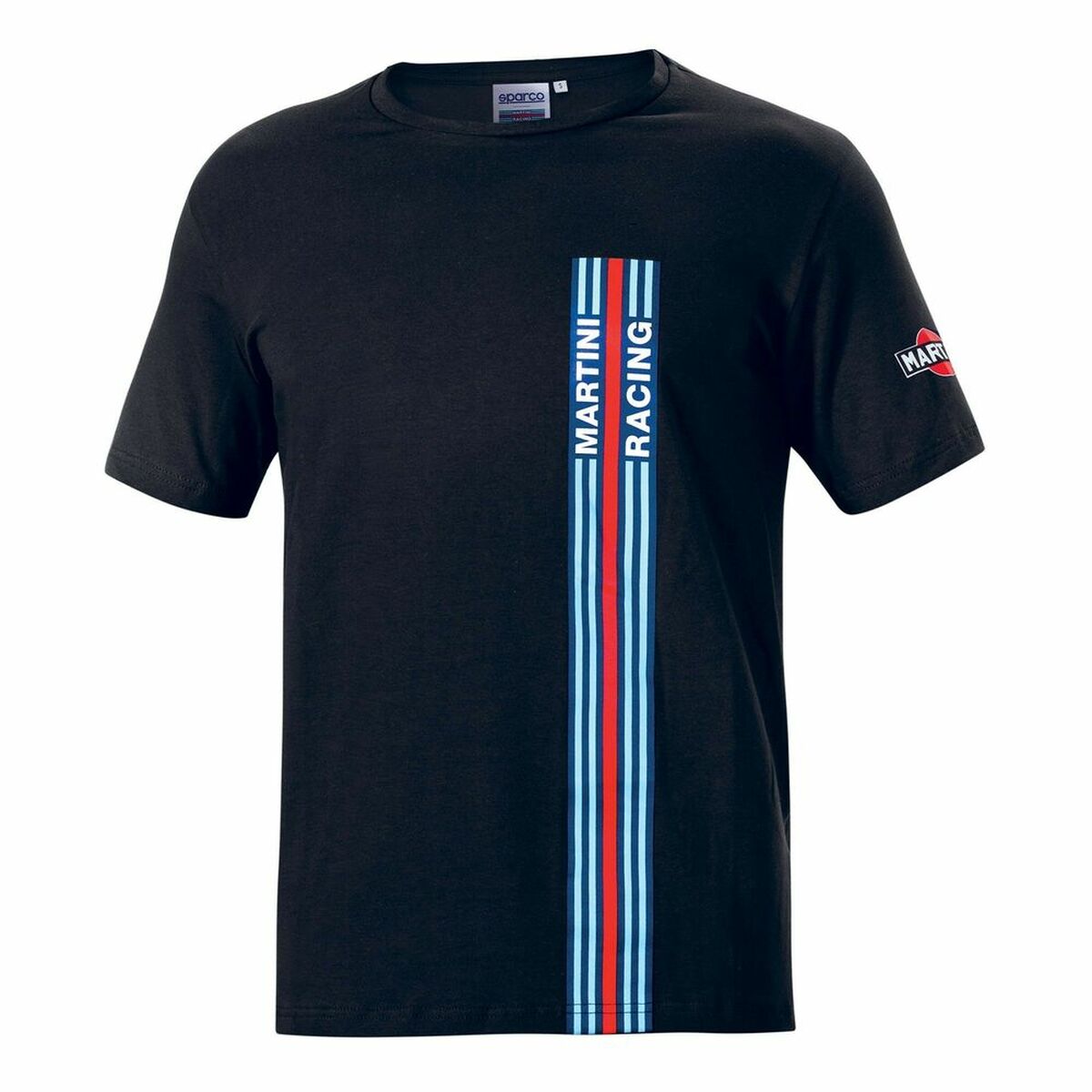 Ανδρική Μπλούζα με Κοντό Μανίκι Sparco Martini Racing Μαύρο (Μέγεθος S)