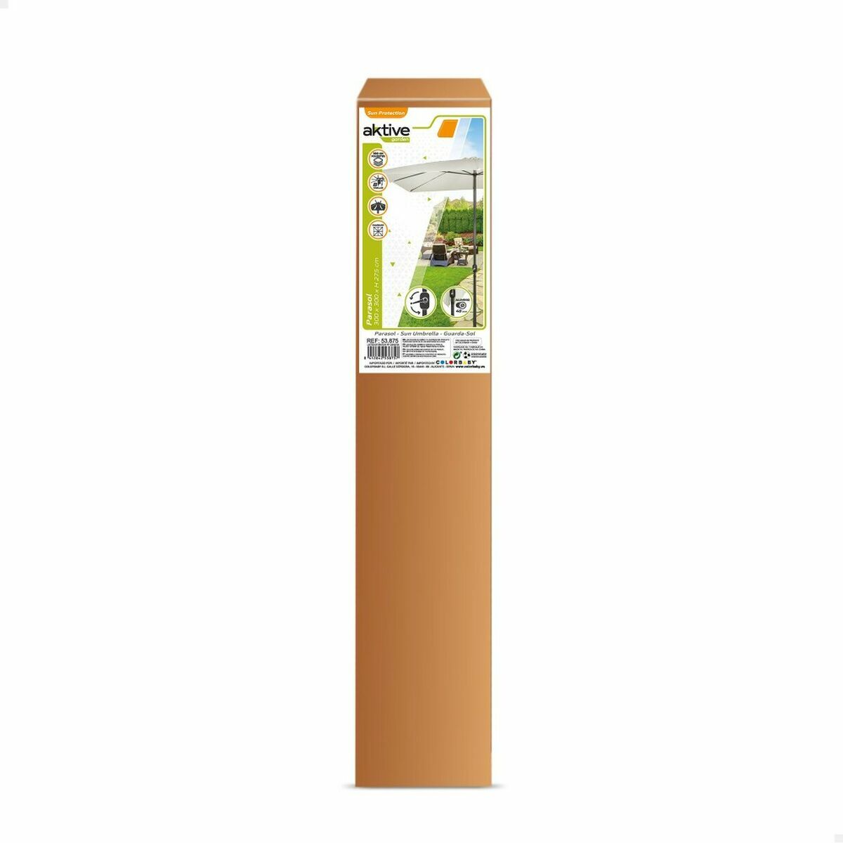 Ομπρέλα Aktive Κρεμ Ø 4,8 cm 300 cm Αλουμίνιο