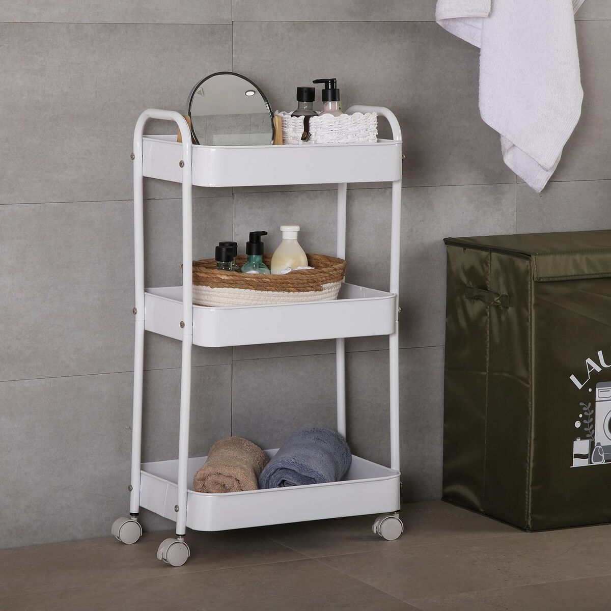 Έπιπλο Κουζίνας Τρόλεϊ Versa Λευκό 30 x 76 x 46 cm Σίδερο