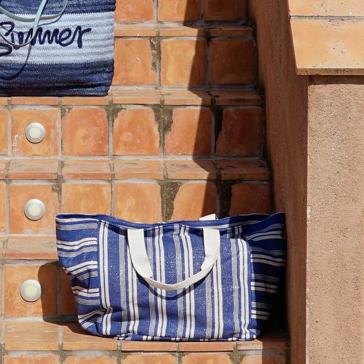 Τσάντα DKD Home Decor Μπλε Κόκκινο Αλουμίνιο 39 x 26 x 34 cm πορτοφόλι