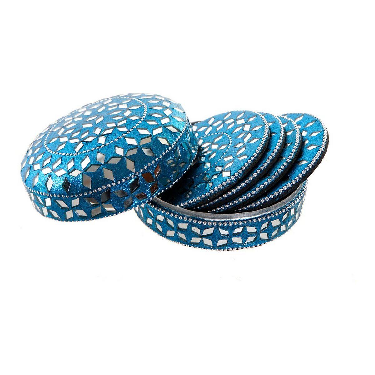 Σουβέρ DKD Home Decor Αλουμίνιο Ξύλο MDF (3 pcs)