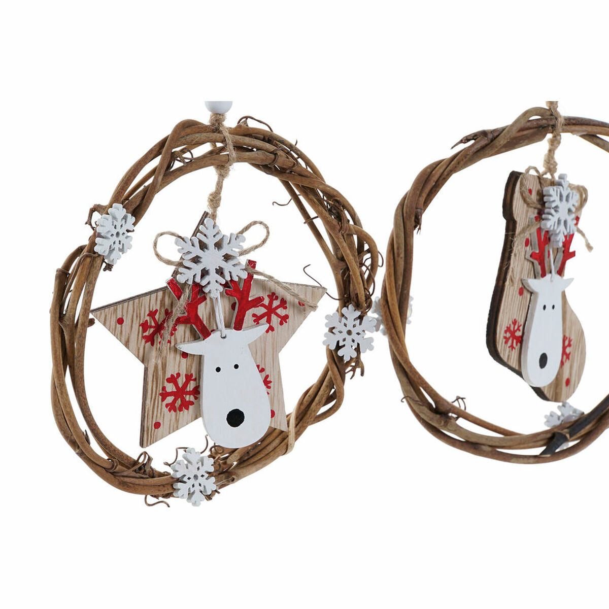 Χριστουγεννιάτικο Στολίδι DKD Home Decor Ξύλο (3 pcs) (14 x 1 x 18 cm)