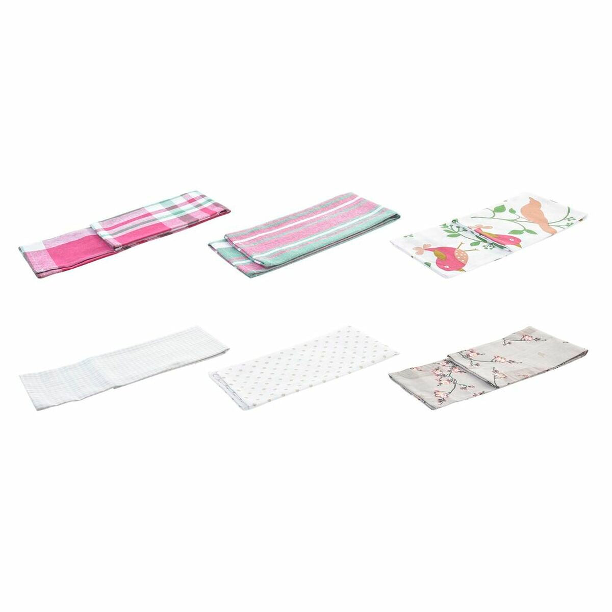 Σετ Πανιών DKD Home Decor Καφέ Κόκκινο Πράσινο Μπεζ 60 x 0,5 x 40 cm Blomster Πουλιά
