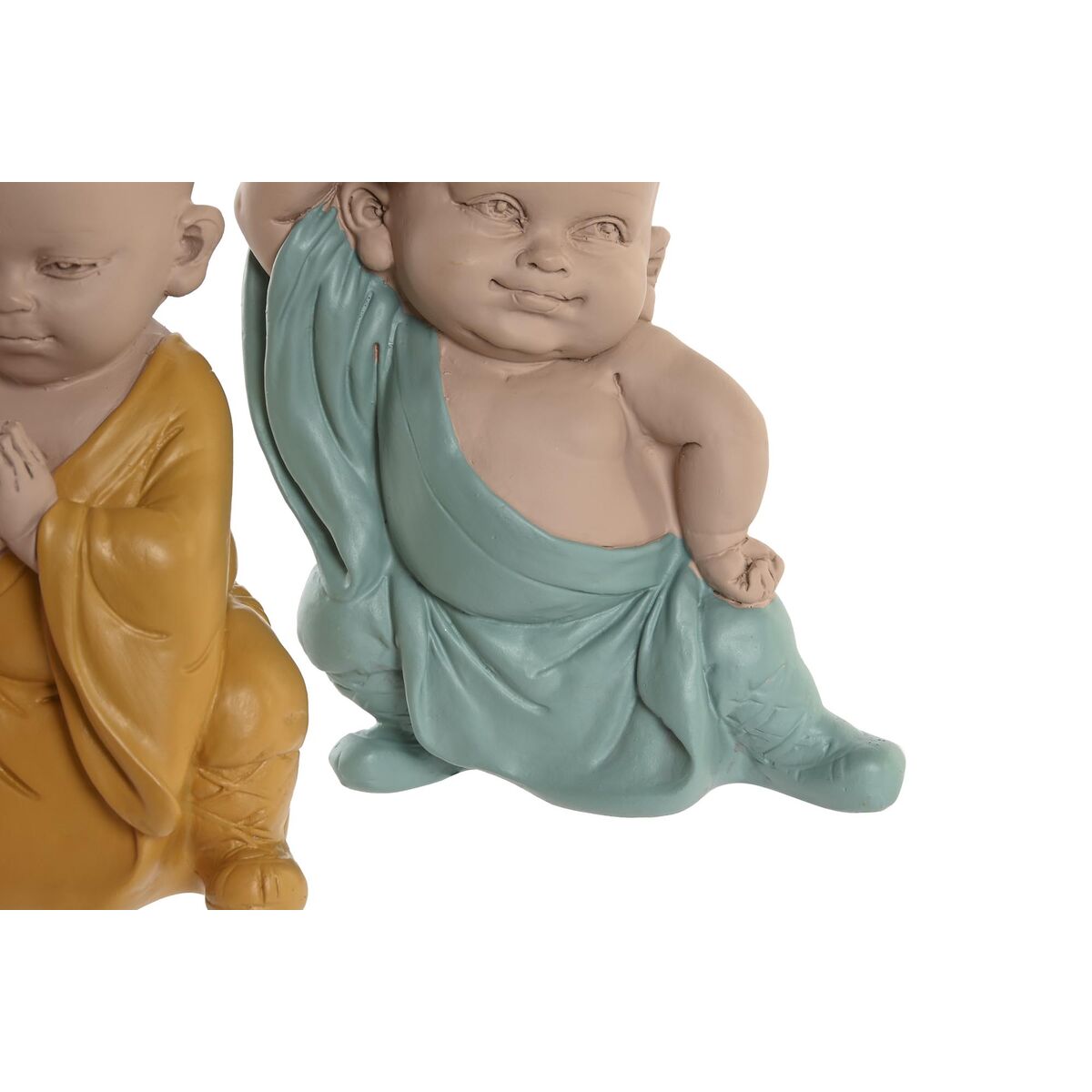 Διακοσμητική Φιγούρα DKD Home Decor Μπλε Ροζ Κίτρινο Ρητίνη Μοναχός (8 x 5,5 x 12,7 cm) (3 Μονάδες)
