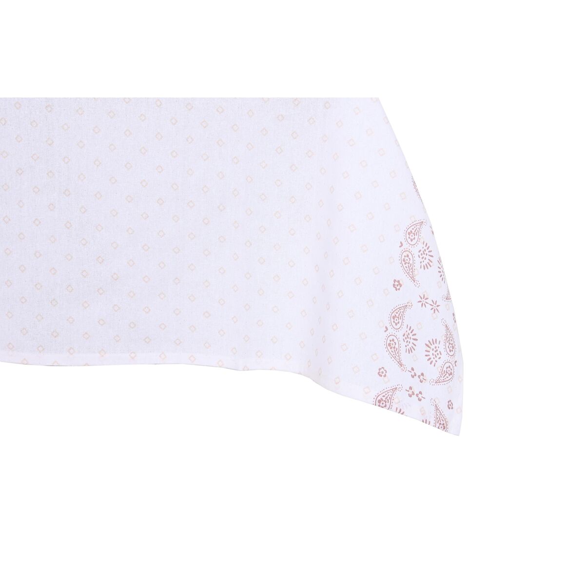 Τραπεζομάντιλο και πετσέτες DKD Home Decor 150 x 150 x 0,5 cm Ροζ Λευκό (x2)