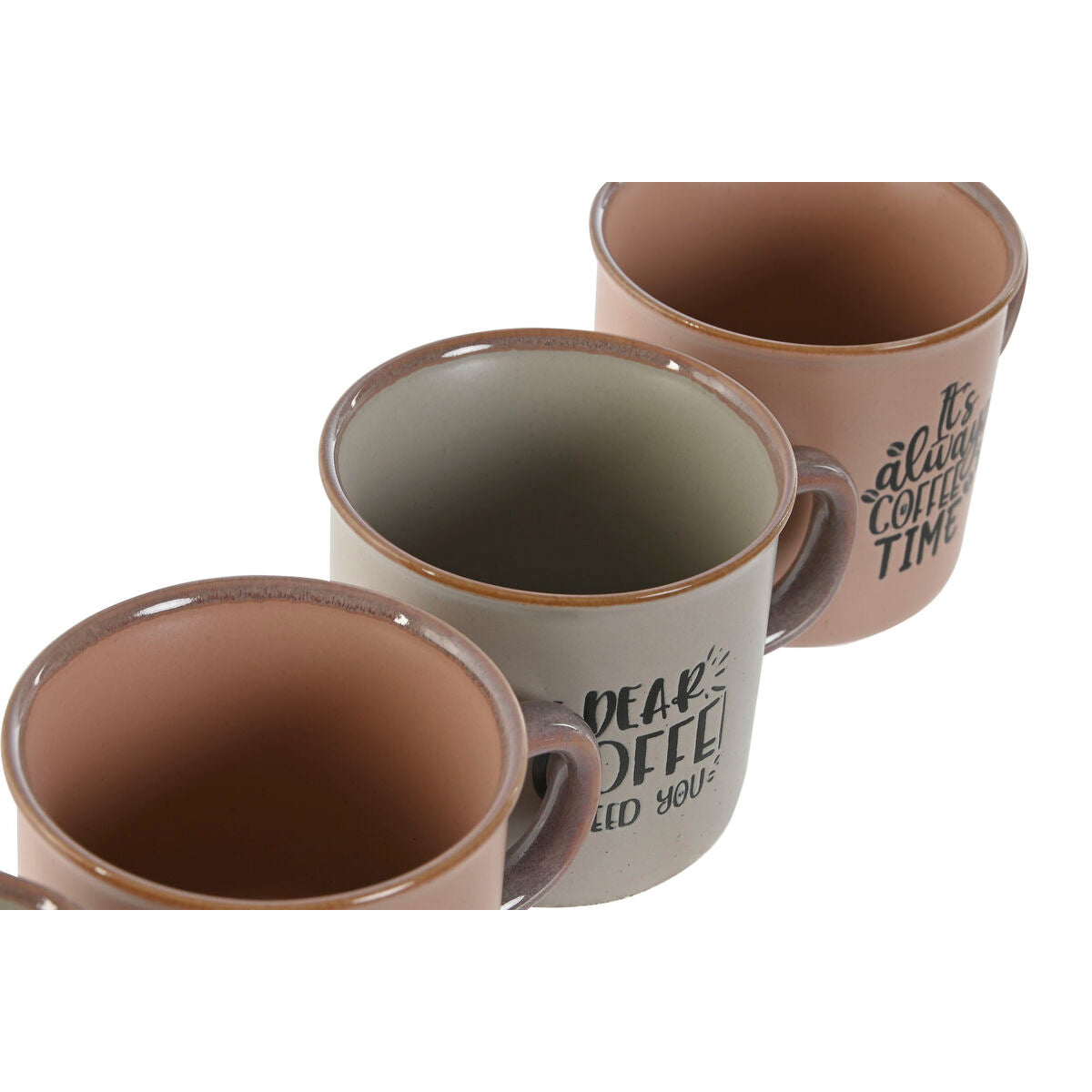 Σετ Κούπες Καφέ Home ESPRIT Μπλε Ροζ Πήλινα 180 ml