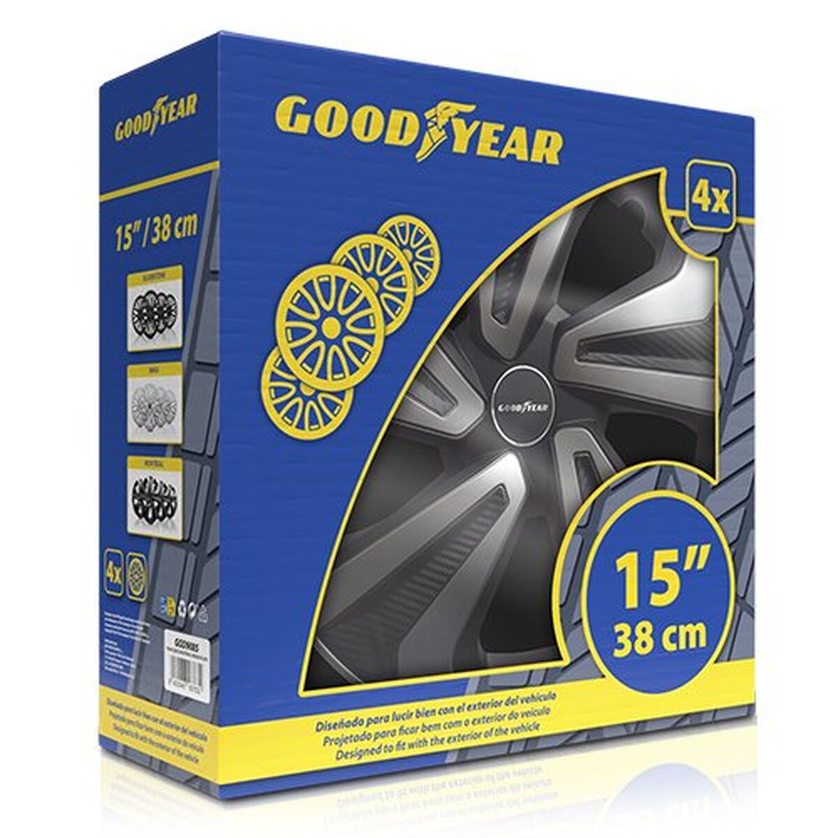 Τάσια Goodyear GOD9085 Μαύρο Δίχρωμα Ασημί 15" (4 Μονάδες)