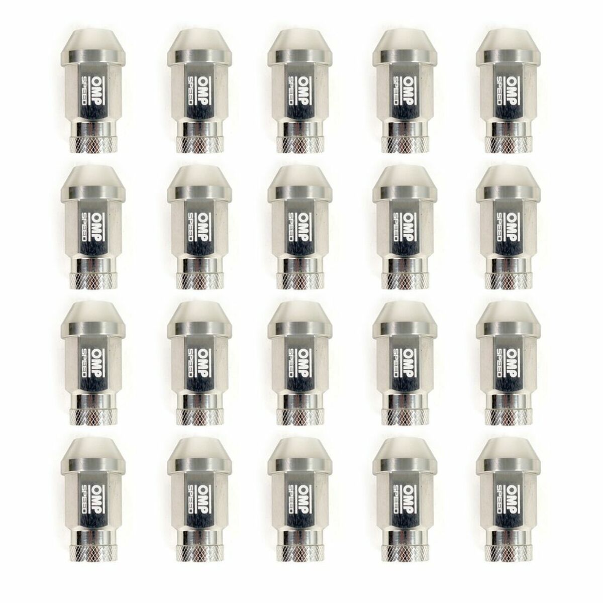 Set Παξιμάδια OMP 7075 40 mm M14 x 1,50 20 uds Ασημί