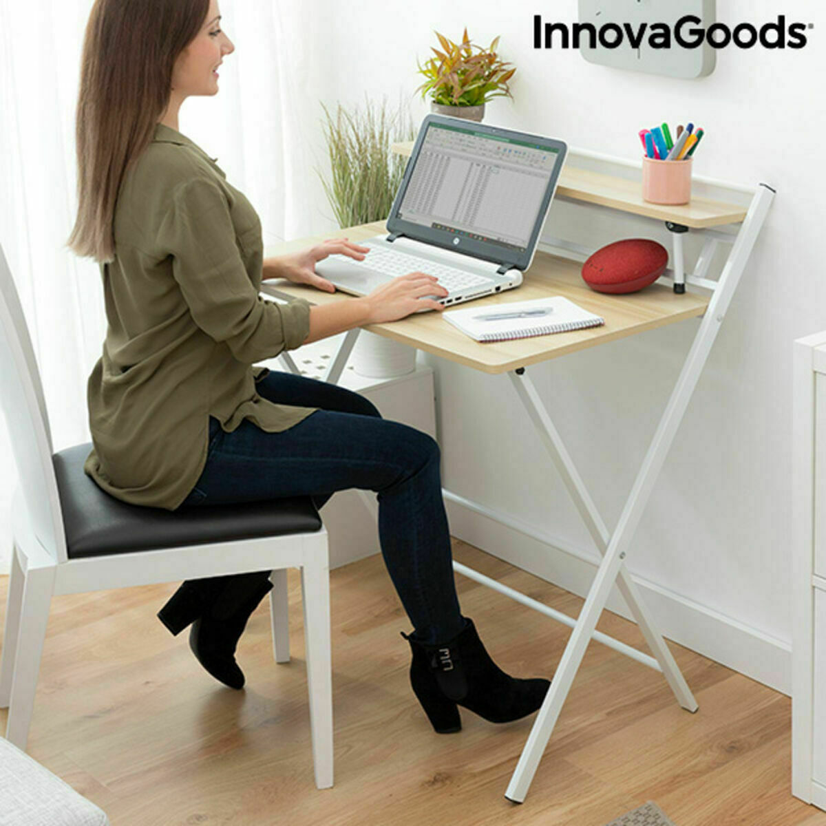 Πτυσσόμενο Γραφείο με Ράφι InnovaGoods Tablezy Ξύλο (Ανακαινισμenα B)