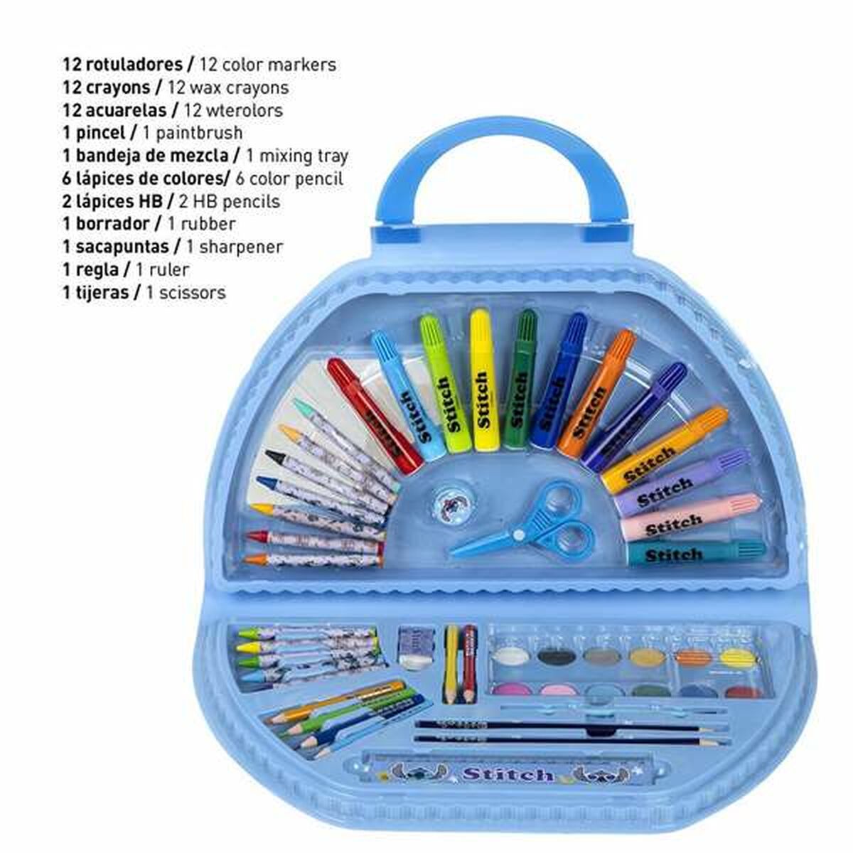 Σετ Χαρτικών Stitch Μπλε Χαρτοφύλακας