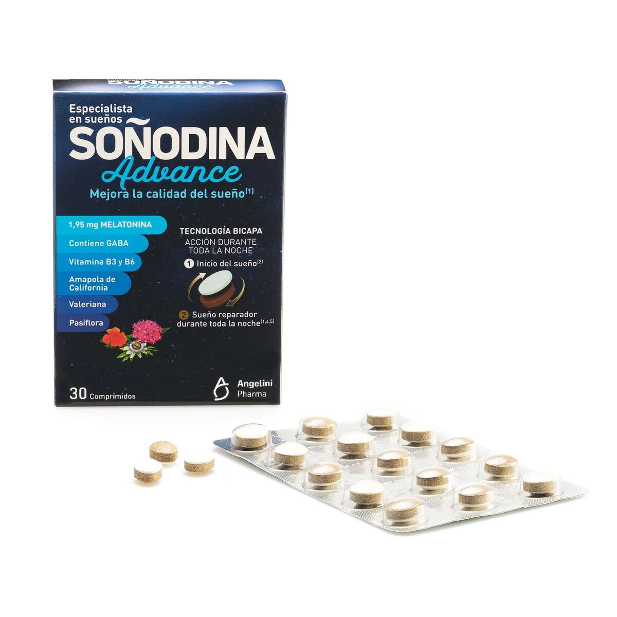 Συμπλήρωμα αϋπνίας Natura Essenziale Soñodina Advance Μελατονίνη 30 Μονάδες