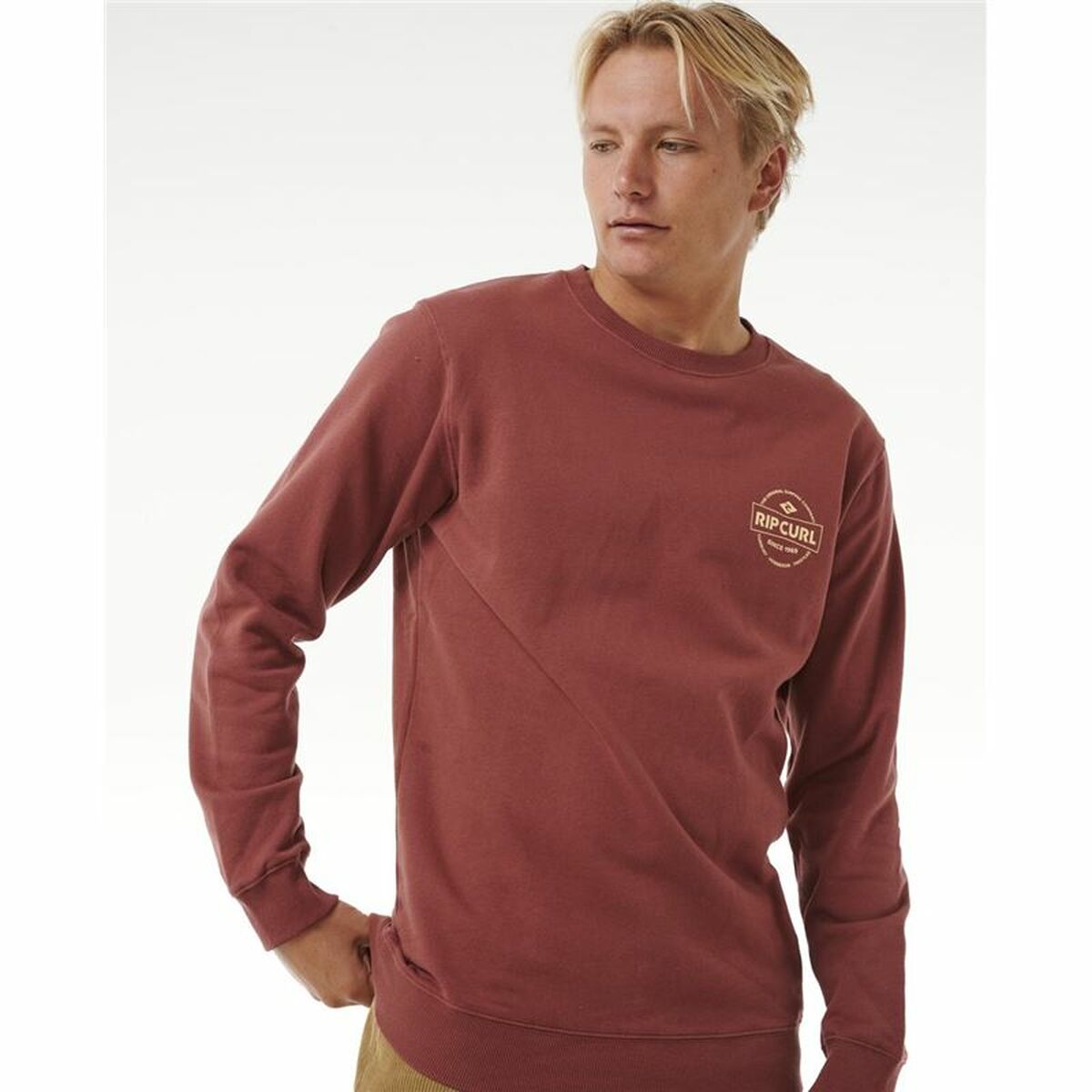 Ανδρικό Φούτερ χωρίς Κουκούλα Rip Curl Stapler Crew Καφέ