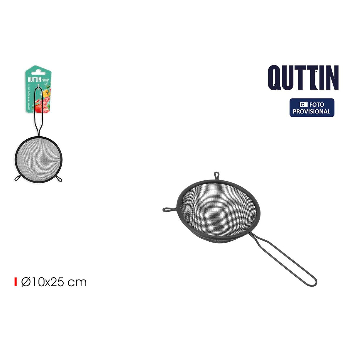Σουρωτήρι Quttin Μαύρο Μέταλλο Ø 10 cm (24 Μονάδες)