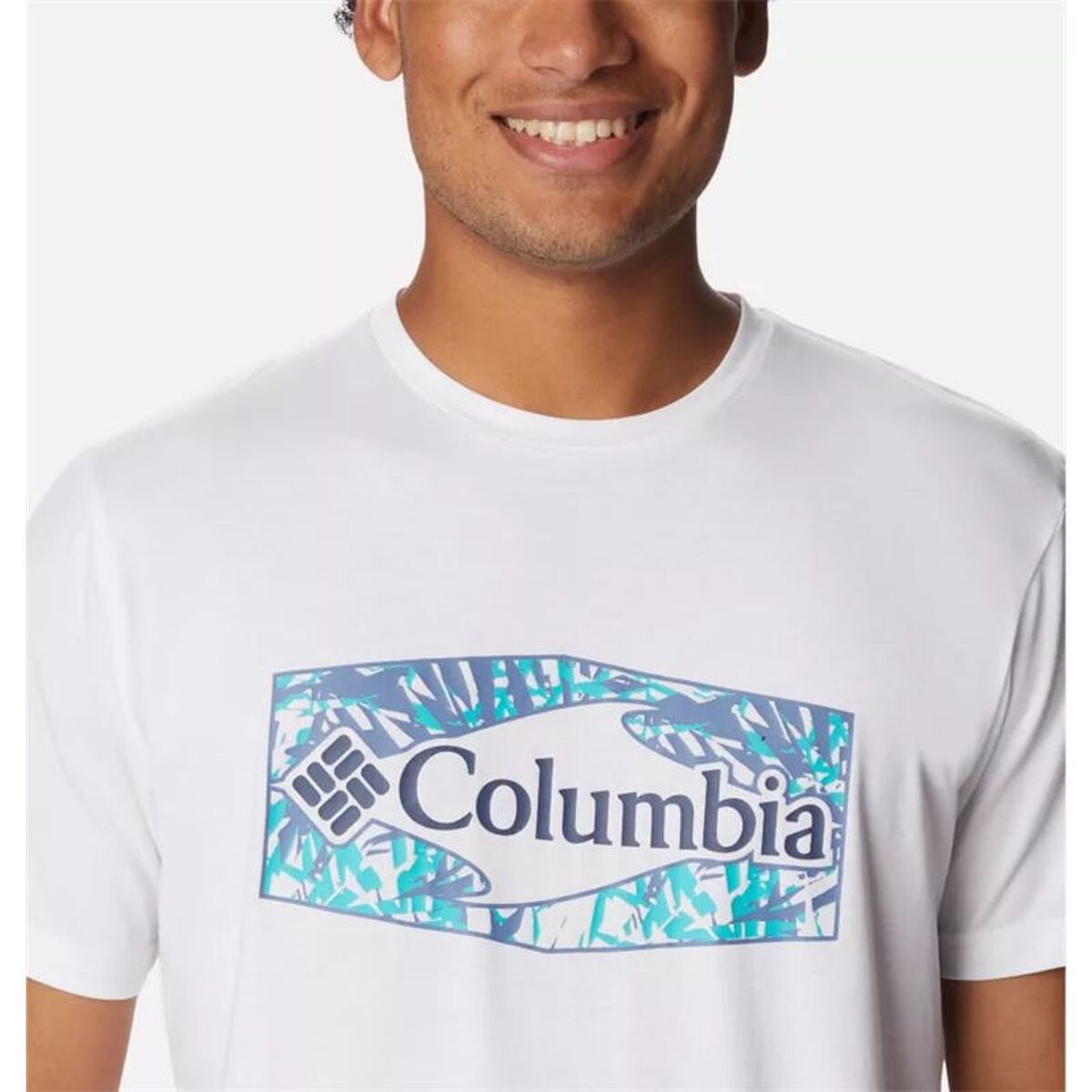 Κοντομάνικο Αθλητικό Μπλουζάκι Columbia Sun Trek™ Graphic Λευκό
