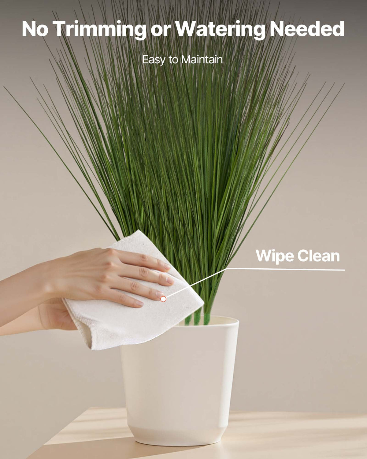 VEVOR Artificial Grass Plant, 686mm Faux Onion Grass Fake Greenery Shrubs Plant, Premium PVC for Indoor Outdoor House Home Garden Office Room Décor, Housewarming, 8 Pack Green
